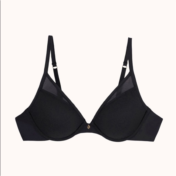 Thirdlove 24/7 Classic Uplift Plunge Mesh Bra Size 32F In Black - Picture 2 of 12